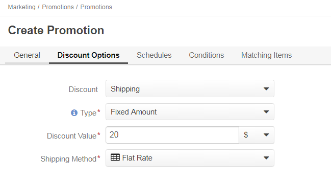 An example of a shipping promotion