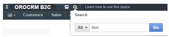Typing Ann in the search bar