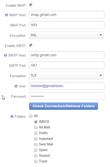 An example of synchronization for a gmail mailbox