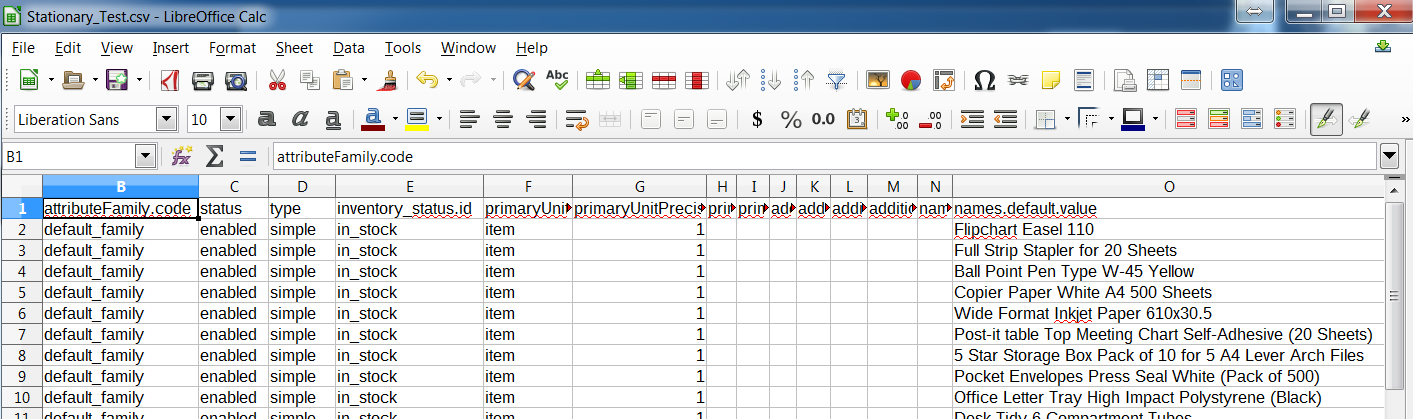 Product import .csv file illustration