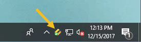 The outlook add-in icon displayed in the bottom right corner of your computer screen