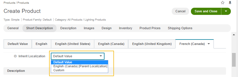 Localization fallback option for the short description of the simple product
