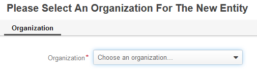 Select an organization to which the record will belong