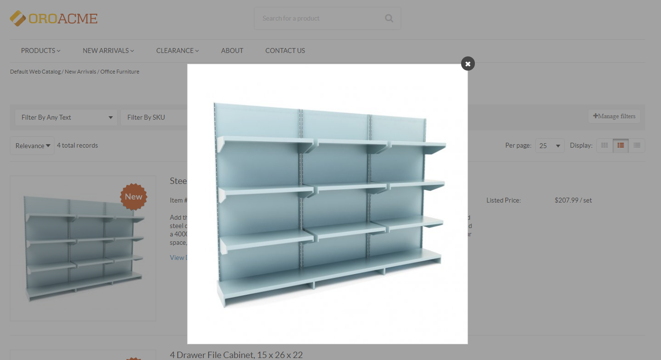 Illustration of the Enable Image Preview on Product Listing option in the storefront