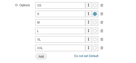Provide the labels for several options