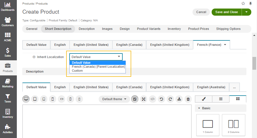 Localization fallback option for the short description of the configurable product