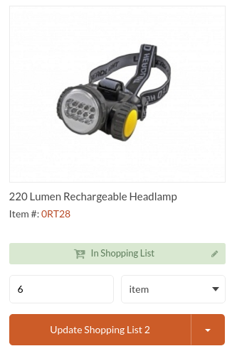 Display the lumen headlamp product without prices as it doesn't support prices in USD