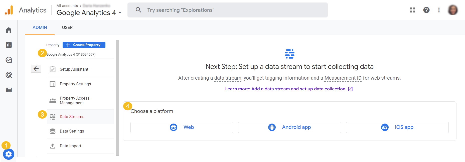 Illustrating the steps to be performed to add a data stream