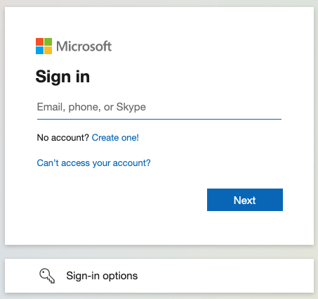 The usual Microsoft 365 log-in page