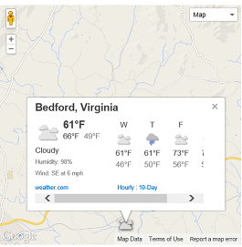 Weather on a map