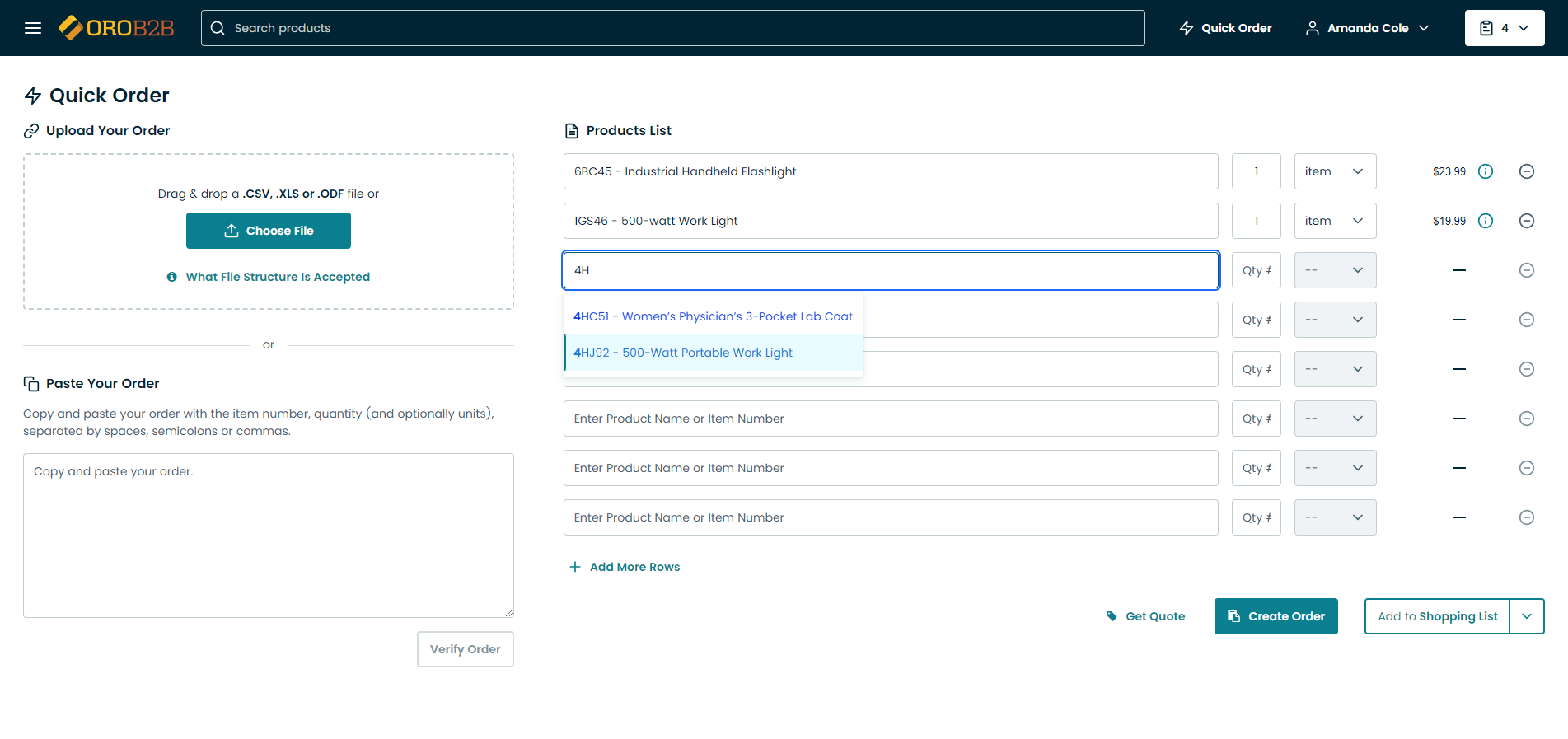 Manage Order History in the Storefront - OroCommerce, OroCRM and  OroPlatform Documentation