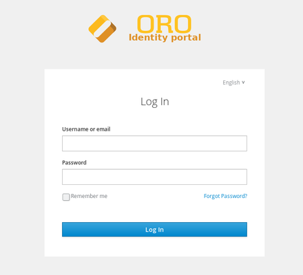 Login page to the public identity management