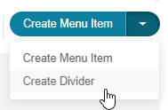 Highlight the Create Divider button under Create Menu Item