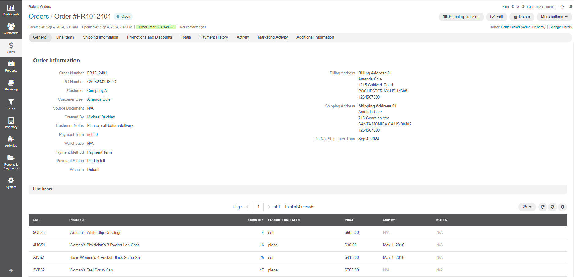 Manage Order History in the Storefront - OroCommerce, OroCRM and  OroPlatform Documentation