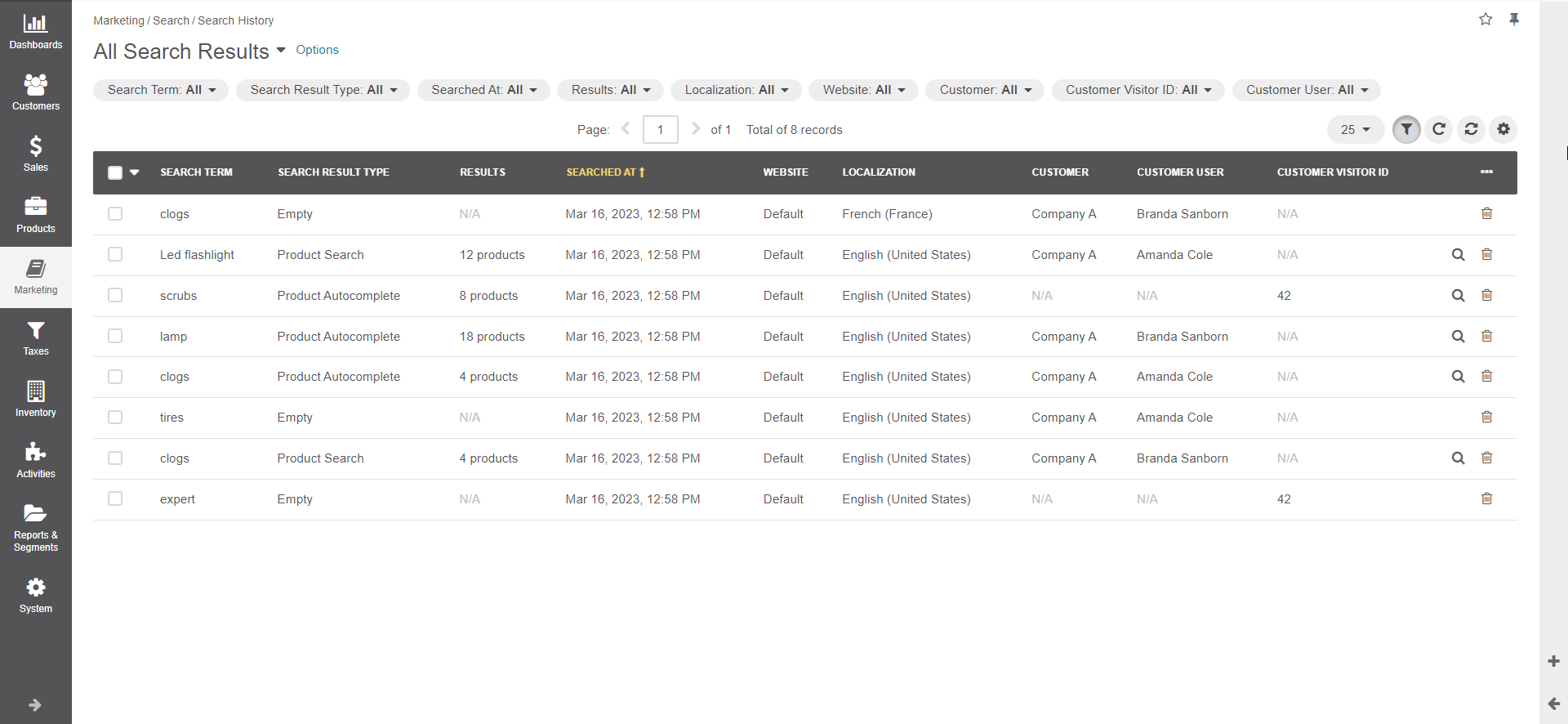 Manage Order History in the Storefront - OroCommerce, OroCRM and  OroPlatform Documentation